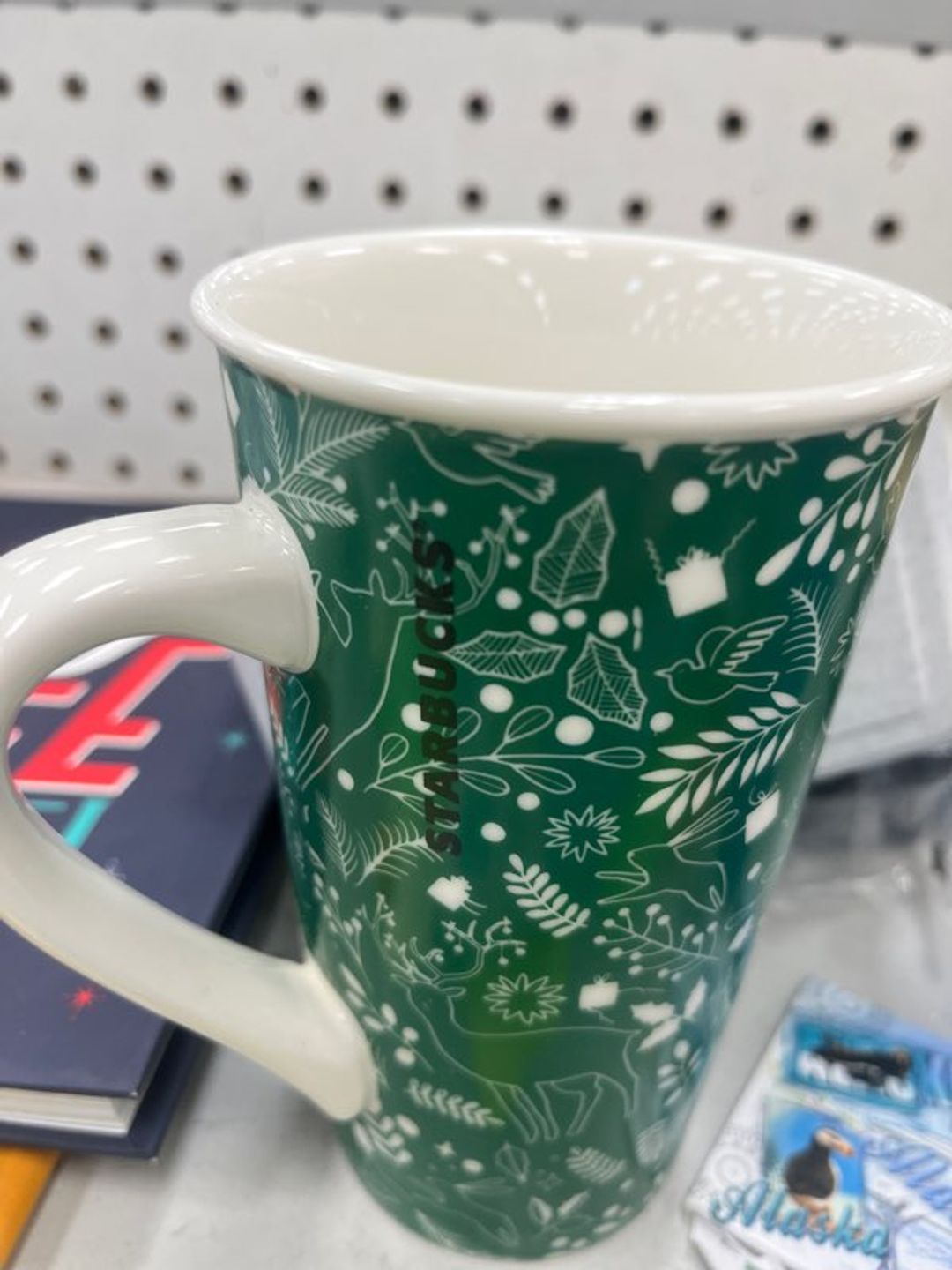 Starbucks 2014 Holiday Reindeer Green Mug 16oz