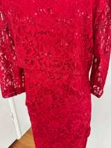 Ronni Nicole Red Tiered Sequin Lace Dress - Image 2