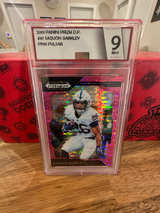 2019 Panini Prizm Draft Picks Saquon Barkley Pink Pulsar #87 Graded 9 - Image 1
