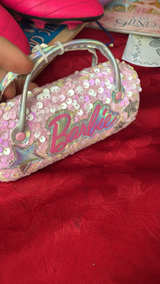 Barbie Pink Sequin Mini Barrel Bag and sunglasses - Image 1