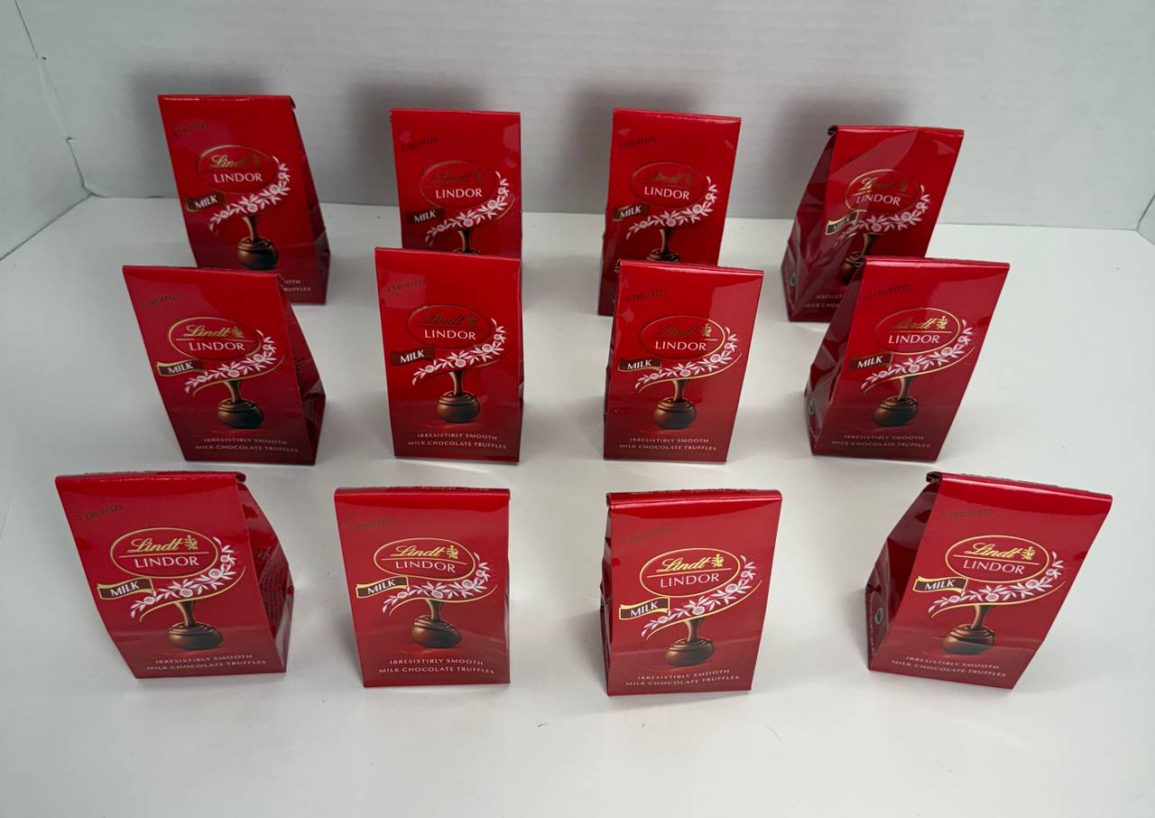 Lindt Lindor Milk Chocolate Truffles 2-count Box (12 Pack)