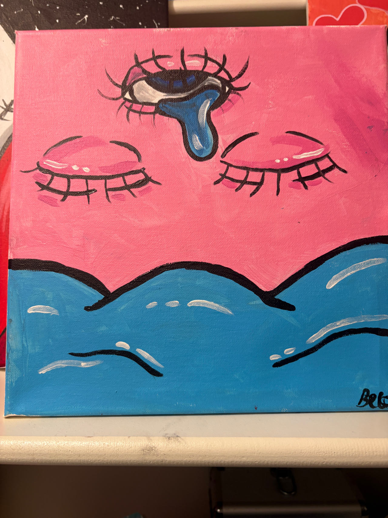 Abstract Surrealist Canvas Painting