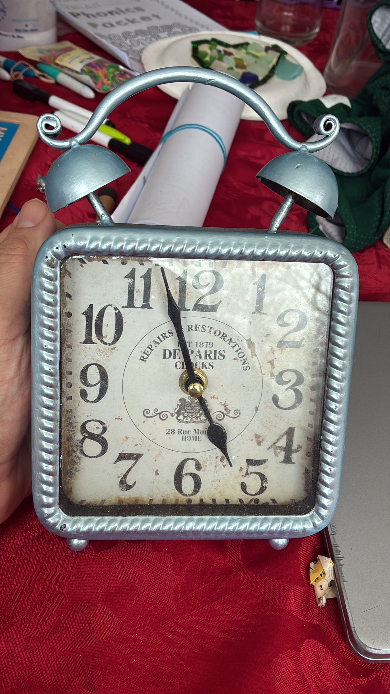 Quartz De Paris Clocks Square Twin Bell Alarm Clock
