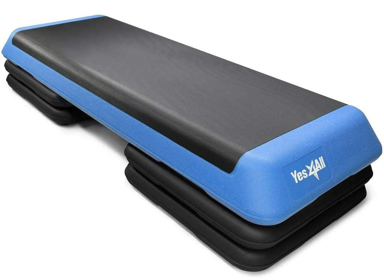 Yes4All Aerobic Step Platform Blue/Black w/ Adjustable Risers NEW