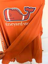 Vineyard Vines Football Whale Long Sleeve Pocket Tee M Medium - Image 2