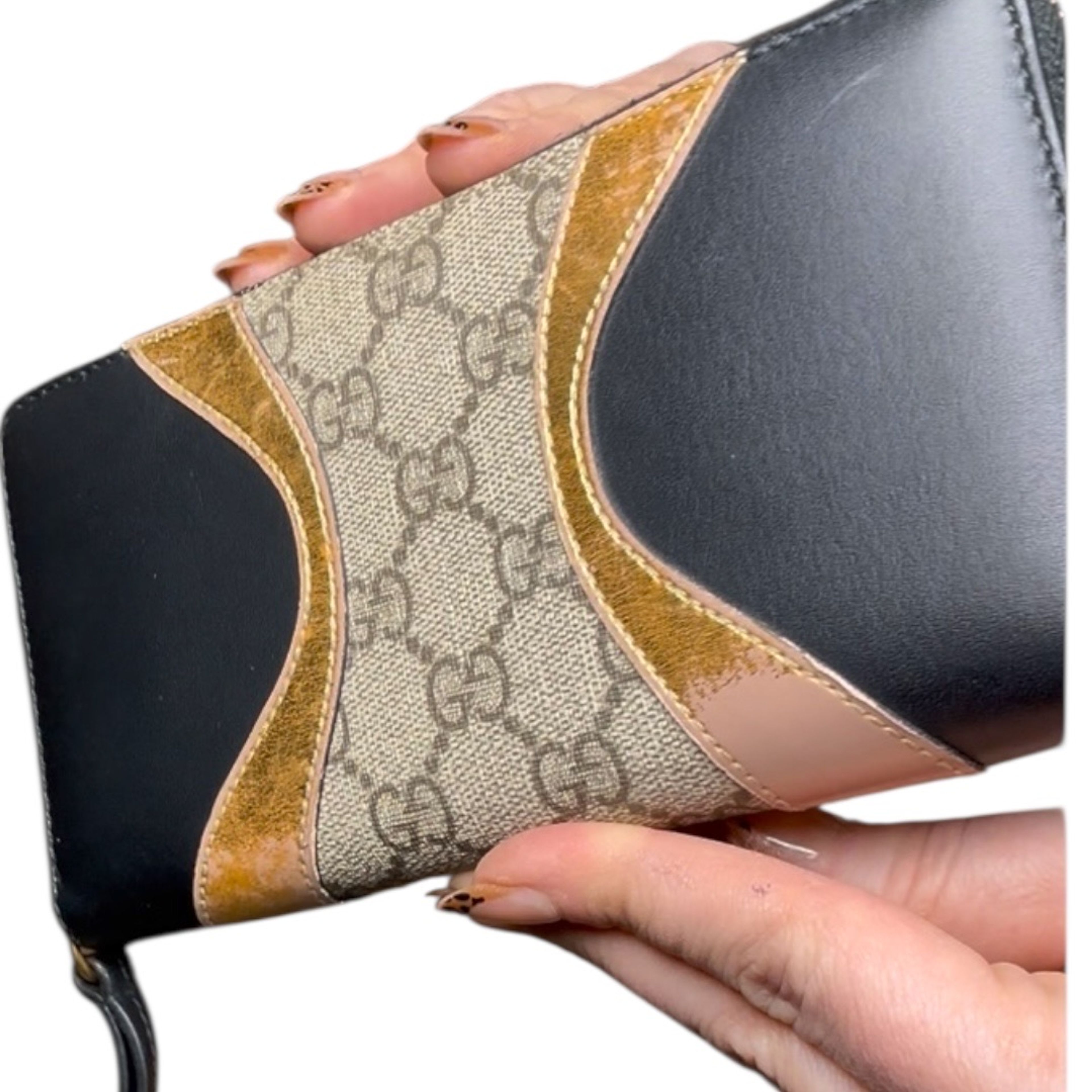 Gucci GG Canvas Leather Zippy Wallet - Image 9