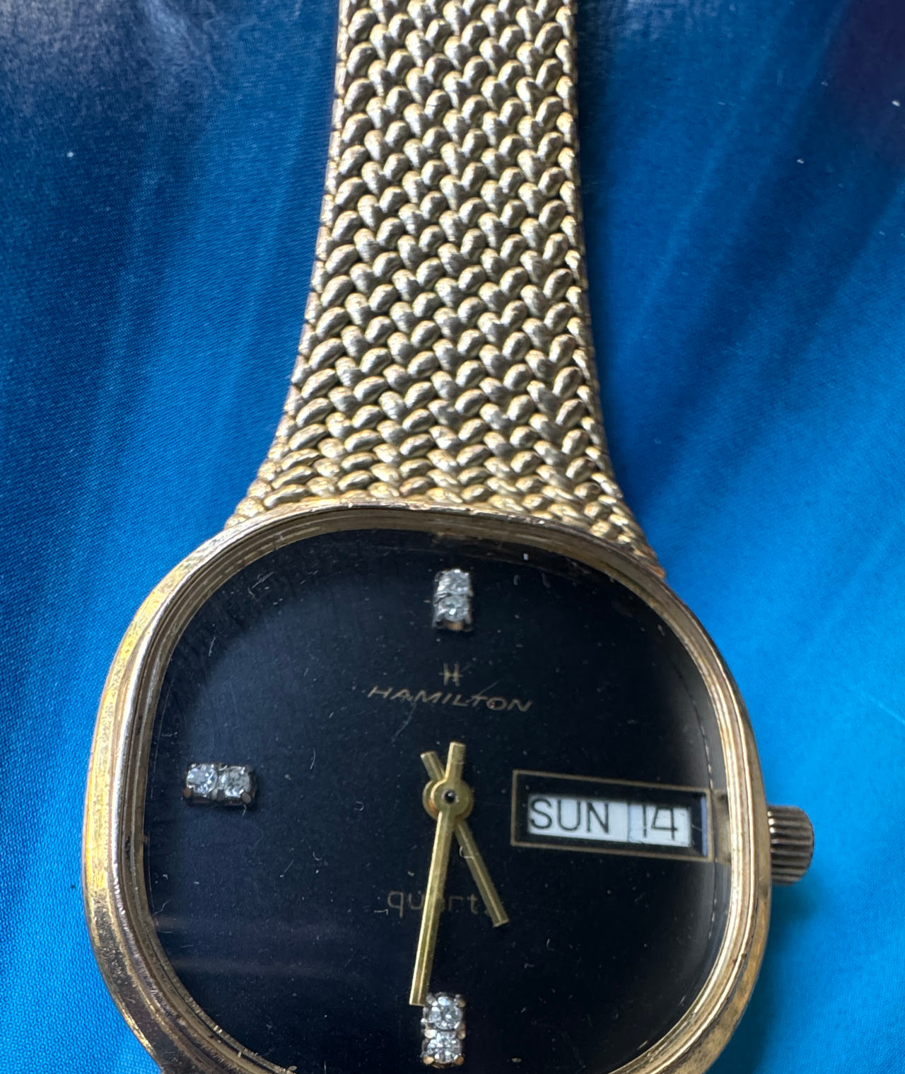 Hamilton Vintage Quartz Day-Date Gold Tone Watch