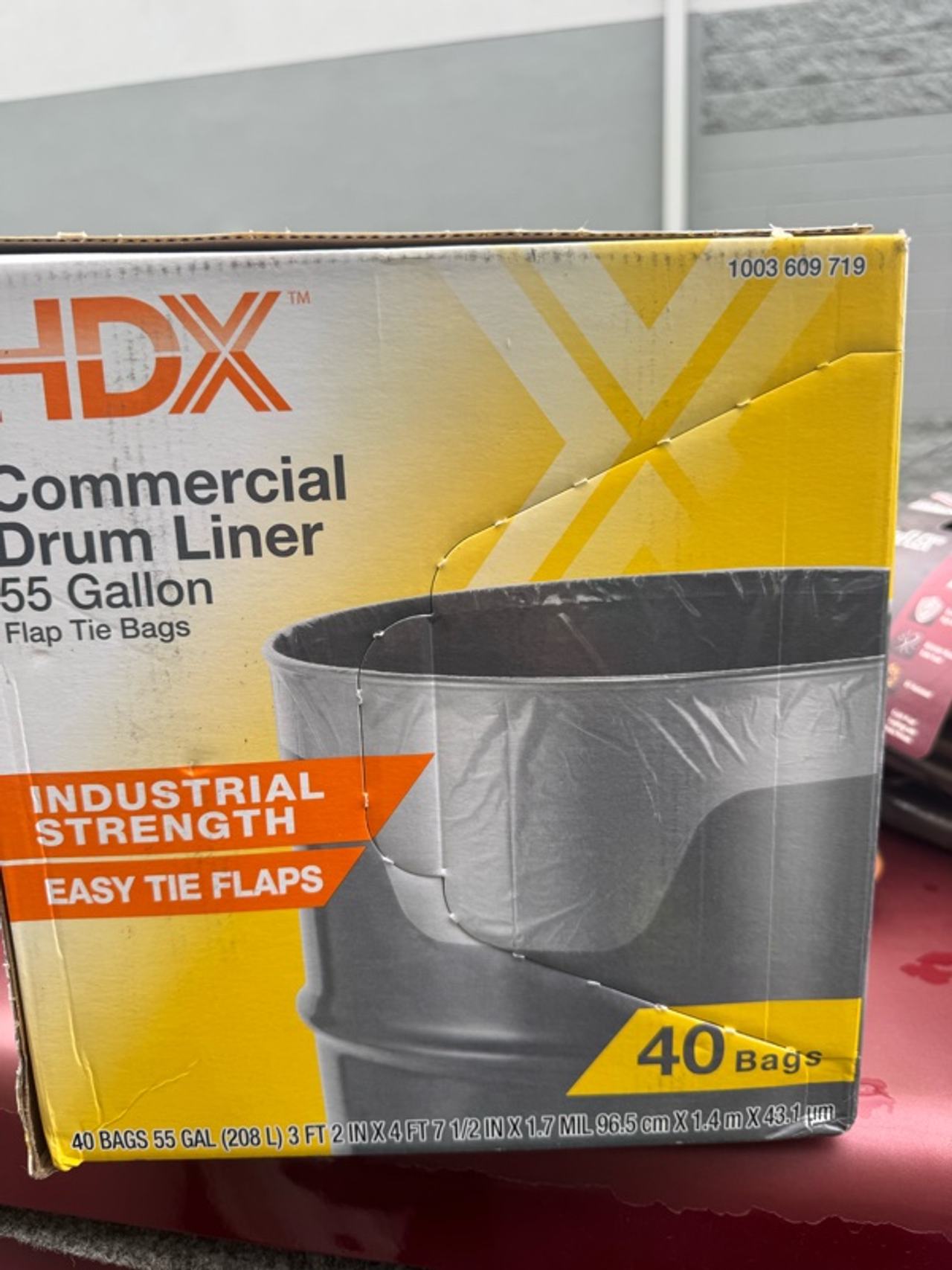 HDX 55 Gallon Clear Heavy-Duty Flap Tie Drum Liner (40-Count)