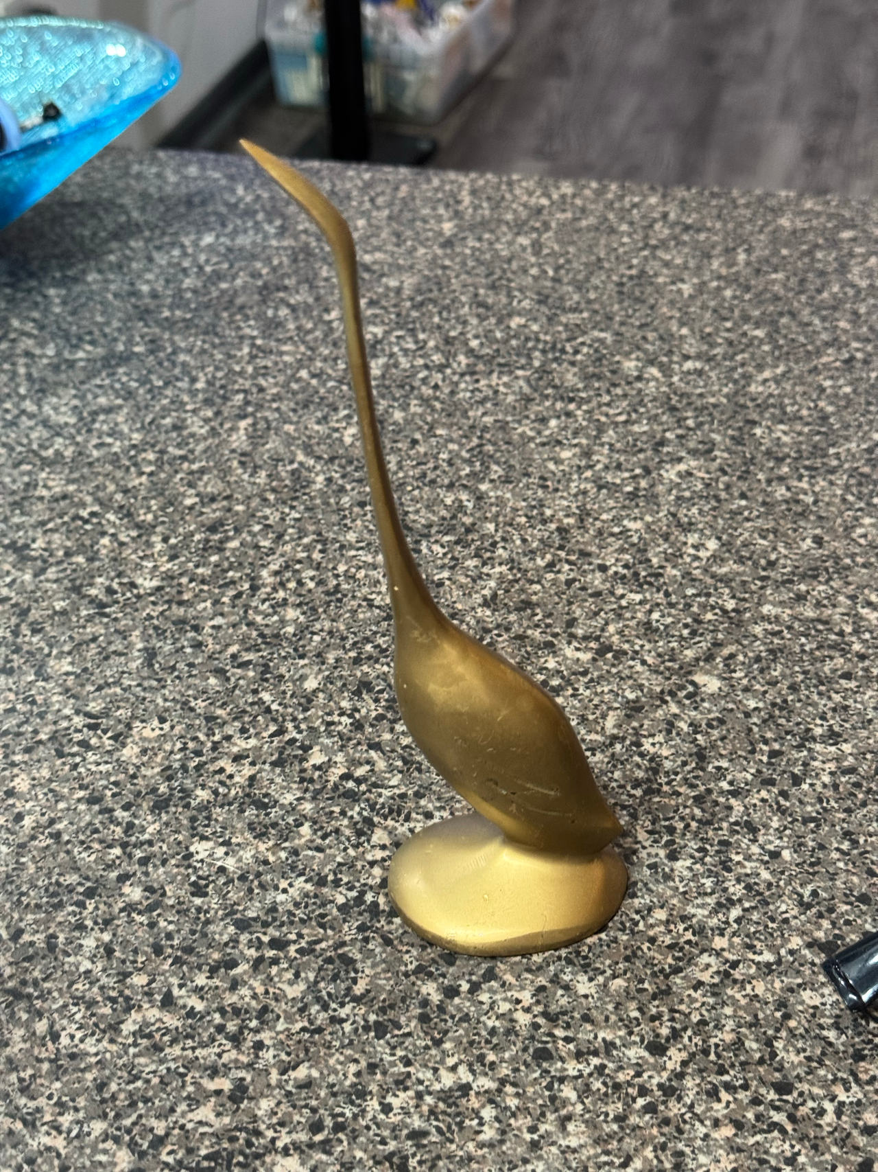 Vintage Brass Long Neck Crane/Heron Figurine
