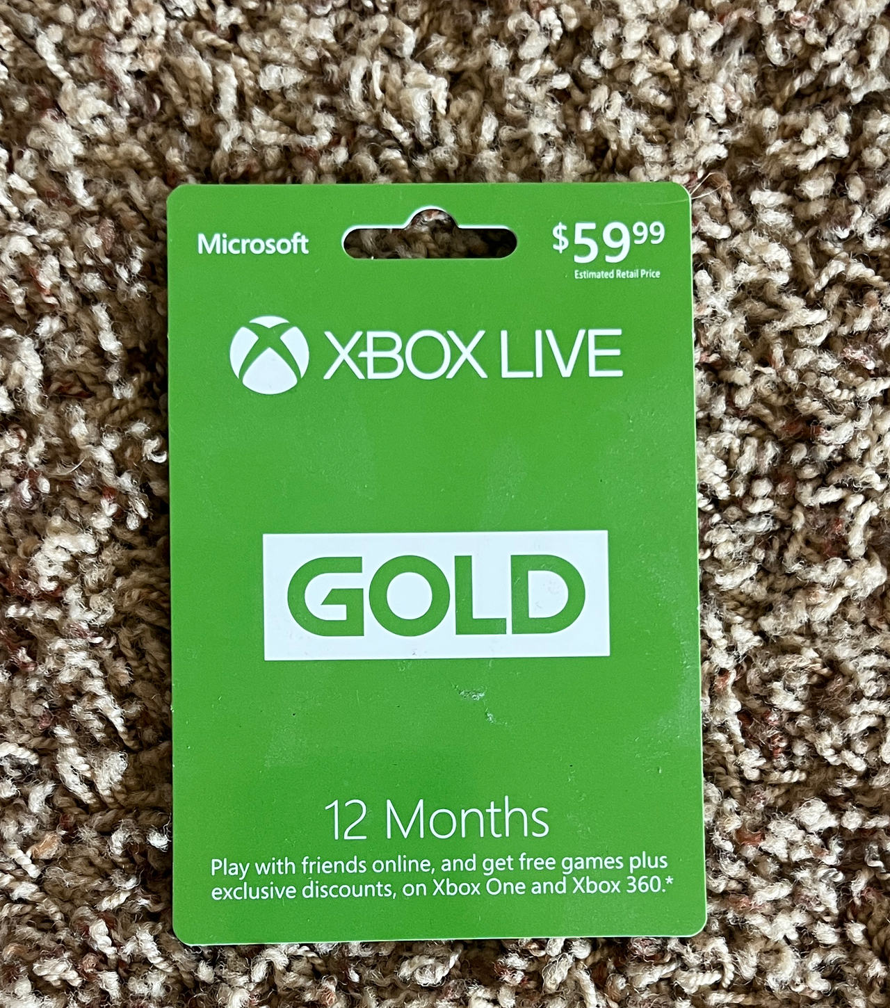 Xbox Live Gold 12 Month Membership Card