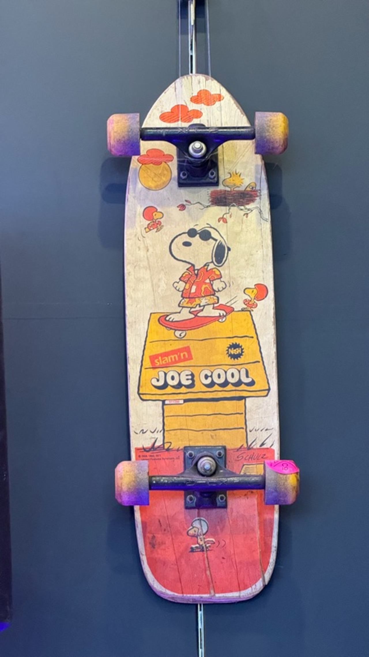 Nash Vintage 1971 Snoopy 'Joe Cool' Wood Skateboard