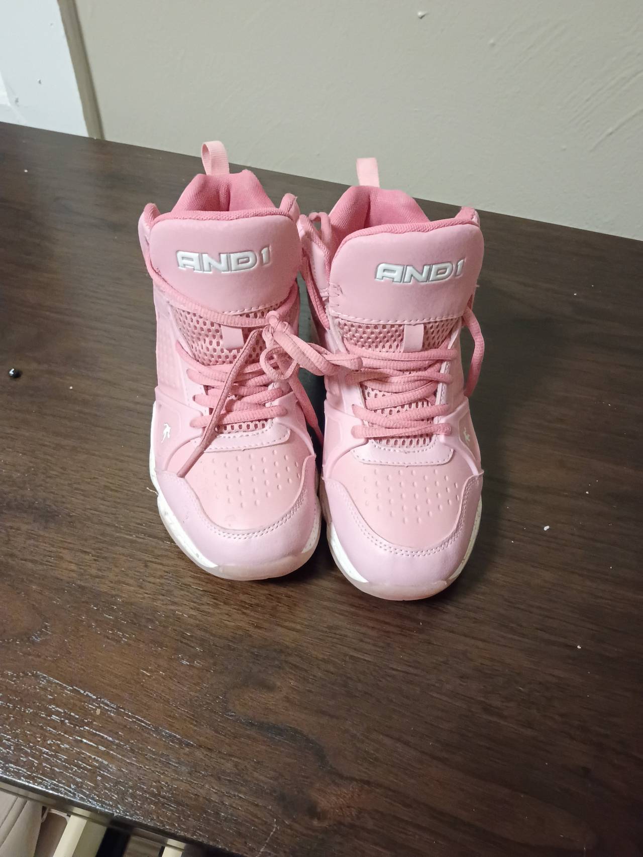 AND1 Kids' Pink High-Top Basketball Shoes