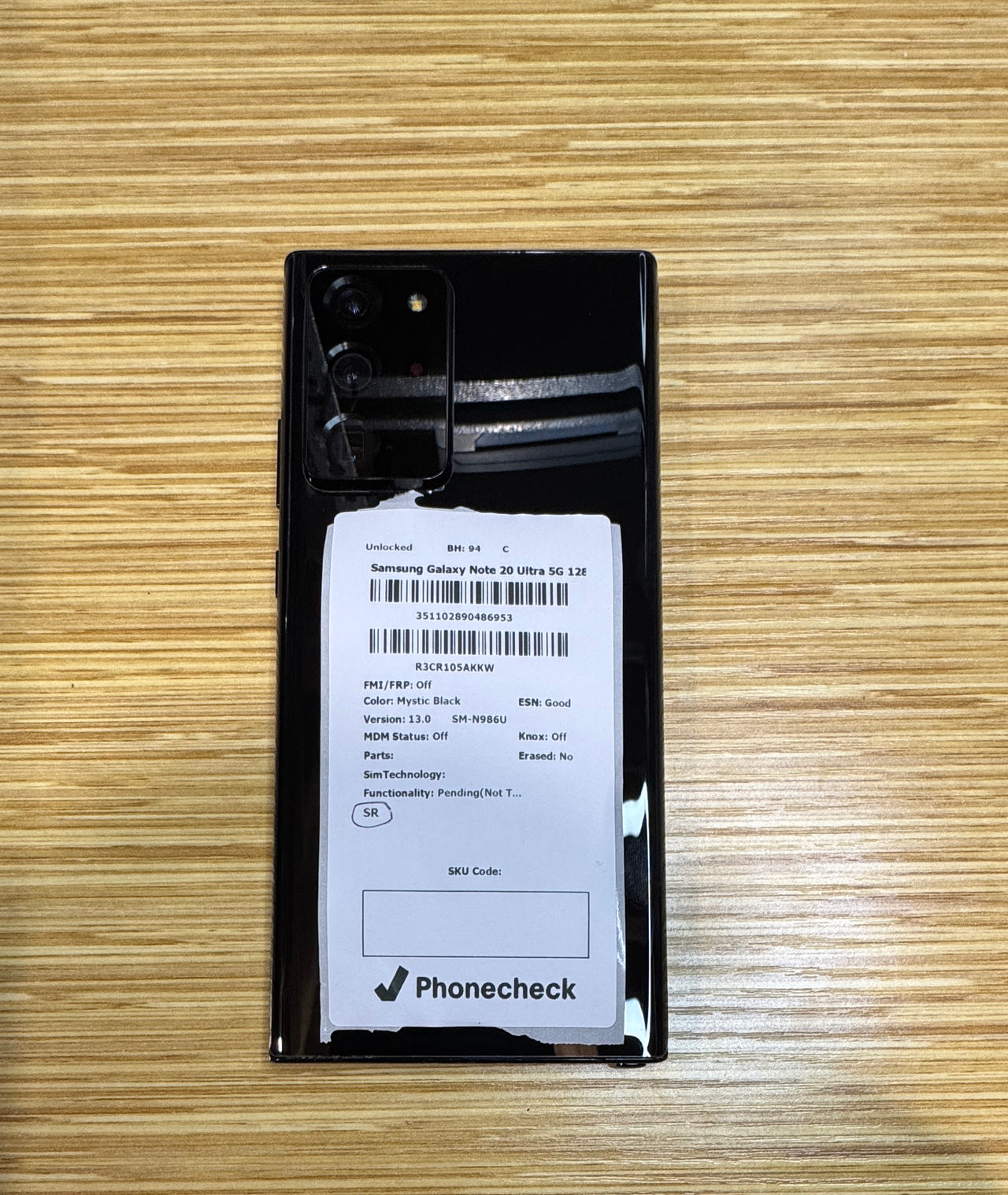 Samsung Galaxy Note 20 Ultra 5G 128GB Mystic Black Unlocked