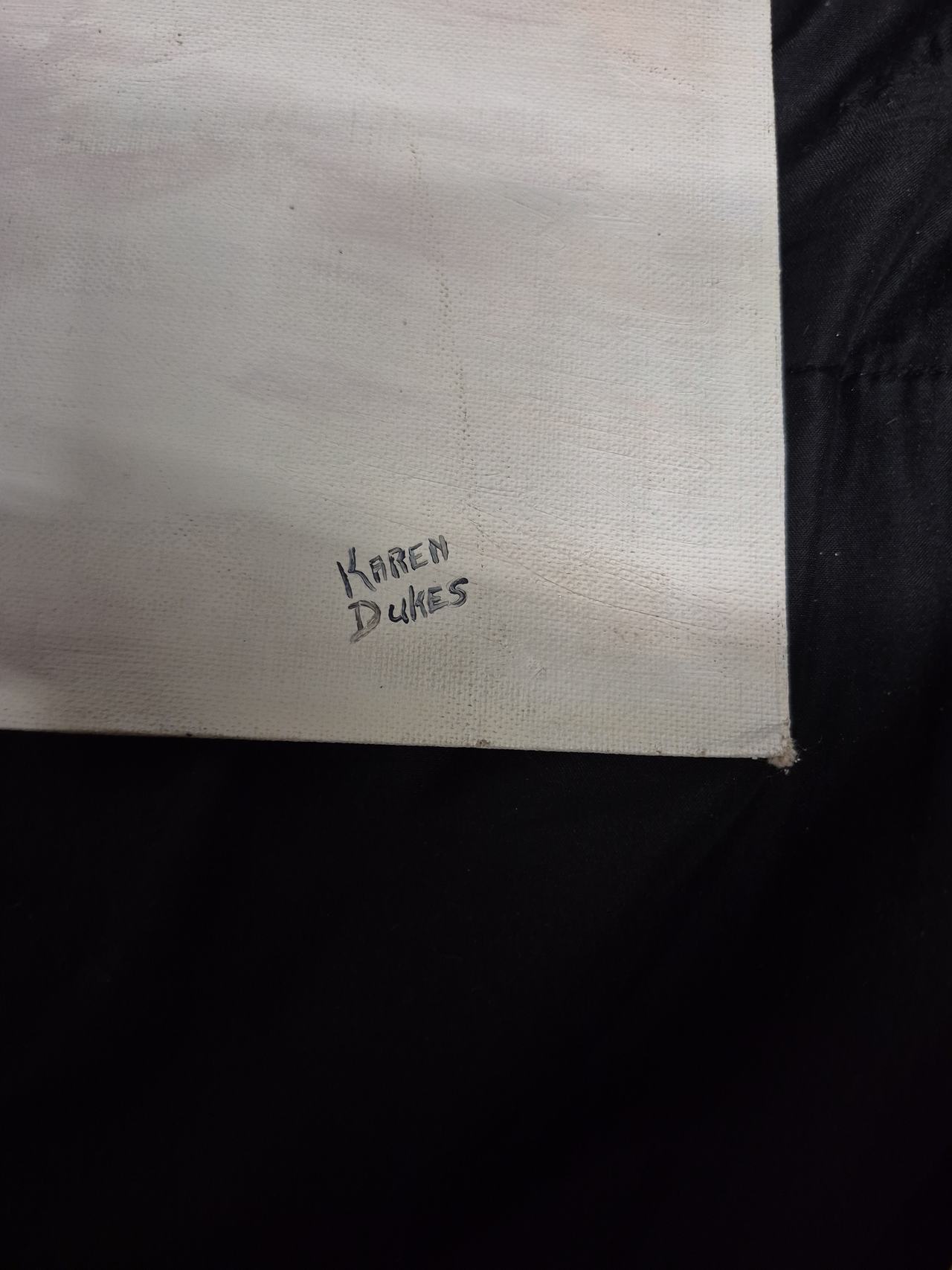 Karen Dukes Winter Barn Landscape Oil Painting