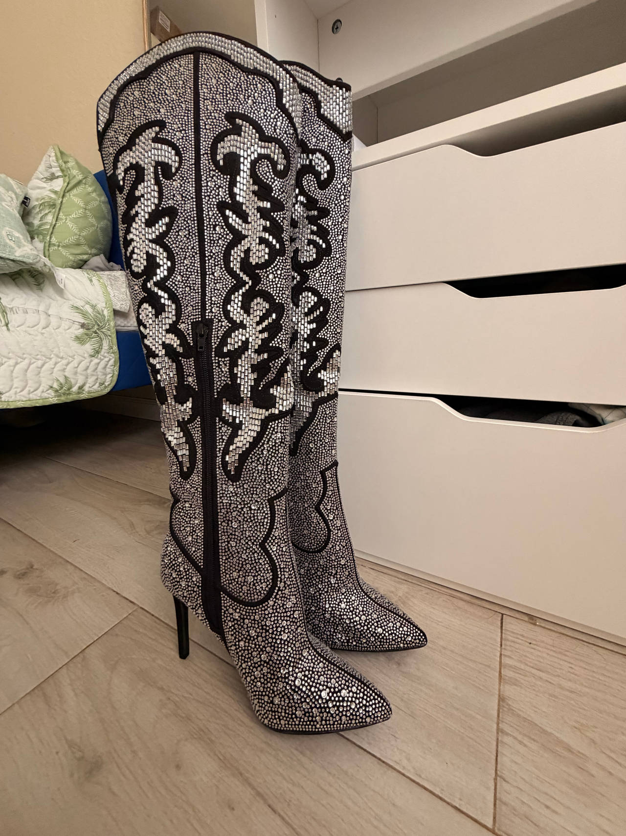 Azalea Wang Out West Rhinestone Western Boot