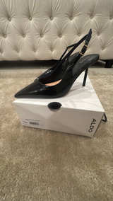 ALDO Black Patent Slingback Heels - Image 2