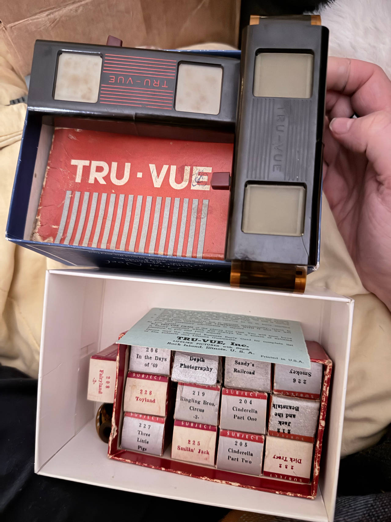 Tru-Vue Stereoscope Viewer and Film Strip Collection