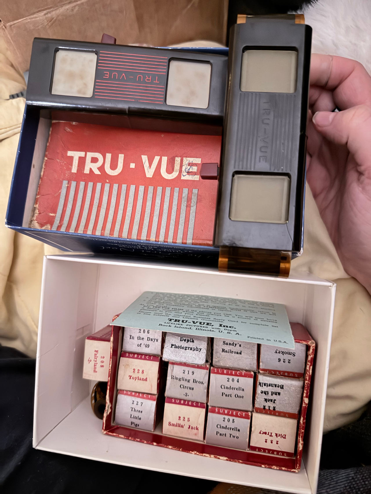 Tru-Vue Stereoscope Viewer and Film Strip Collection