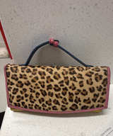 Soruka Leopard Print Calf Hair Clutch - Image 1