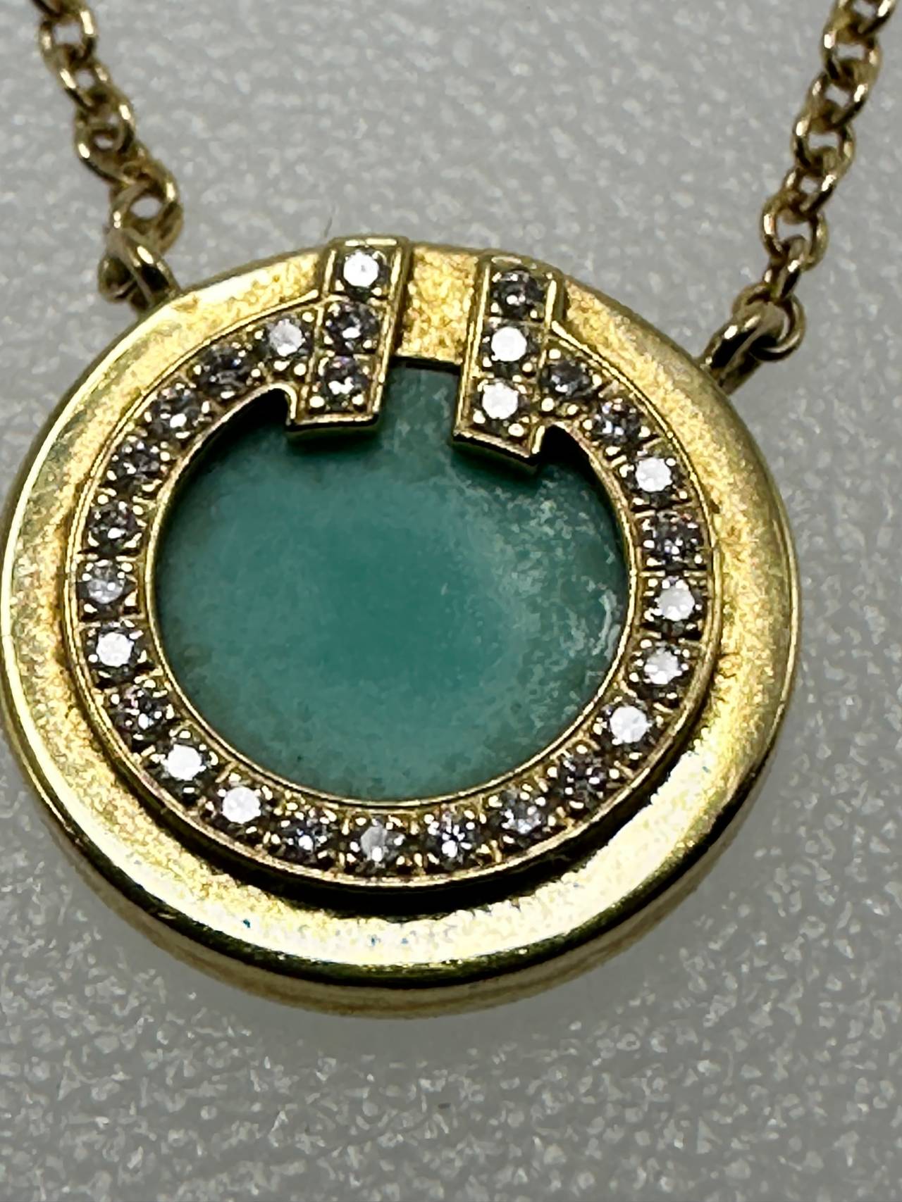 Tiffany T Turquoise and Diamond Necklace