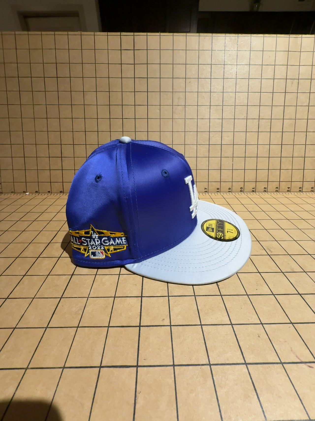 New Era Los Angeles Dodgers Satin Fitted Hat Blue 2022 All Star size 7 3/4