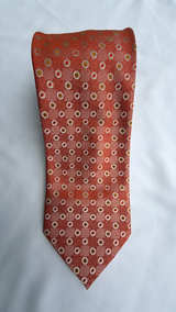 Milano Collezioni Orange Geometric Silk Tie - Image 2