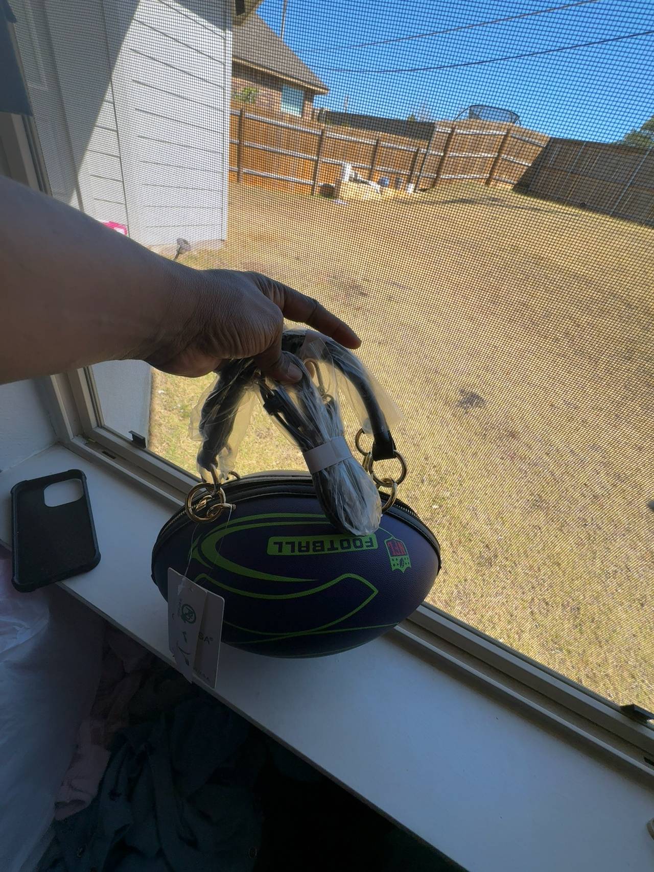 Caleesa Football Shaped Purse Bag