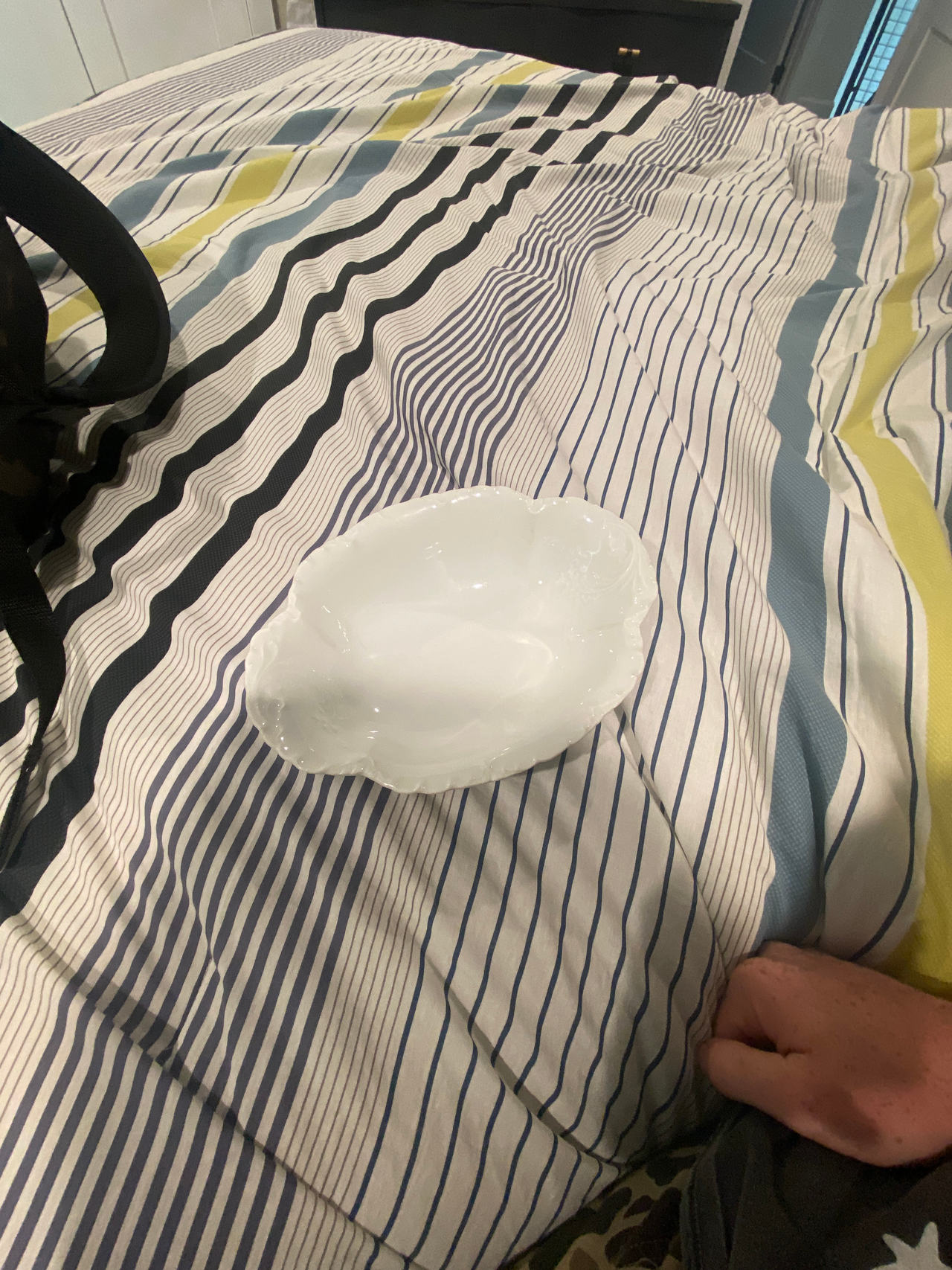 Milk Glass Divided Dish