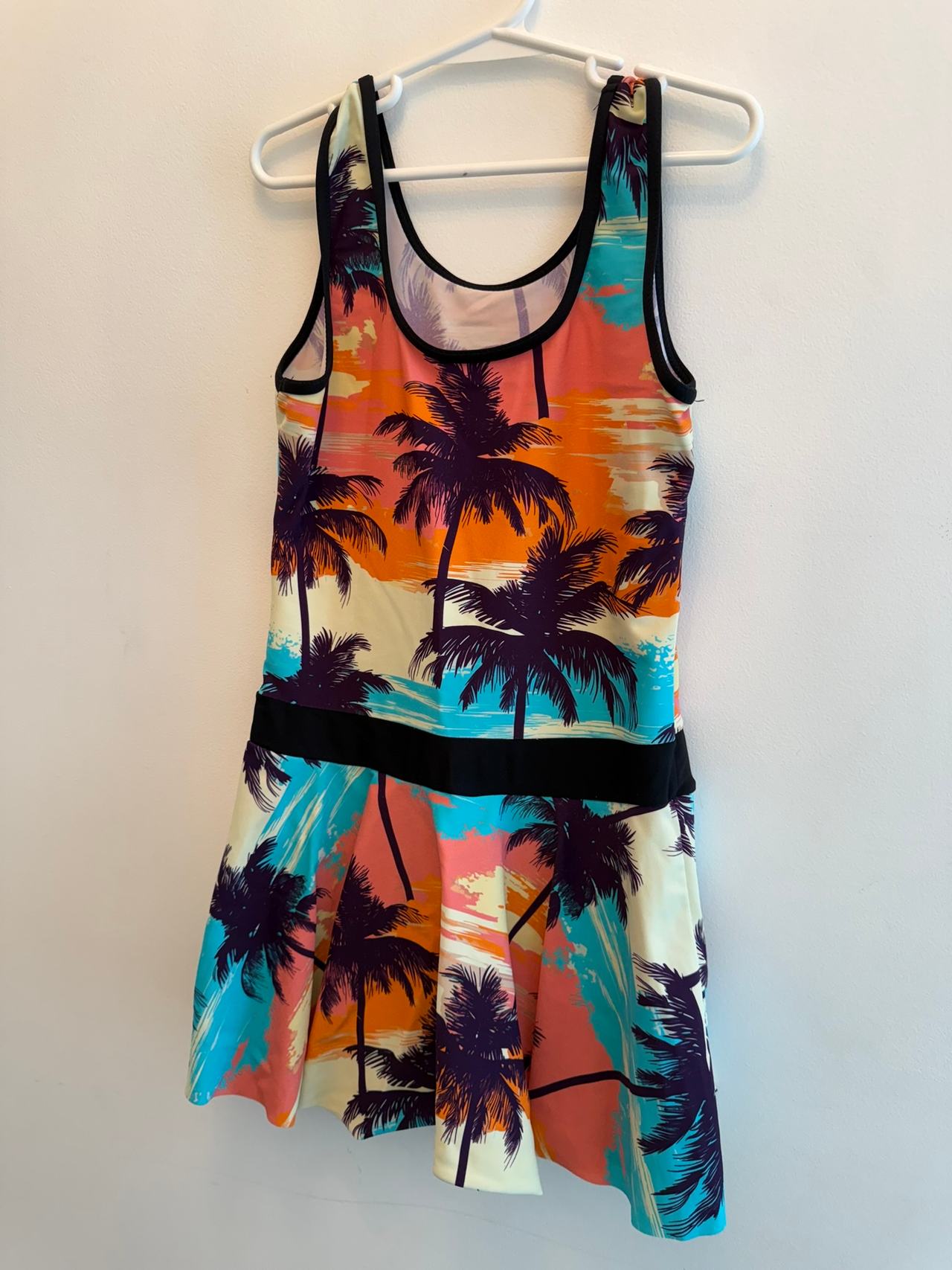 Girls Tropical Palm Tree Print Sleeveless Dress Size Kids 12
