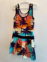 Girls Tropical Palm Tree Print Sleeveless Dress Size Kids 12 - Image 1