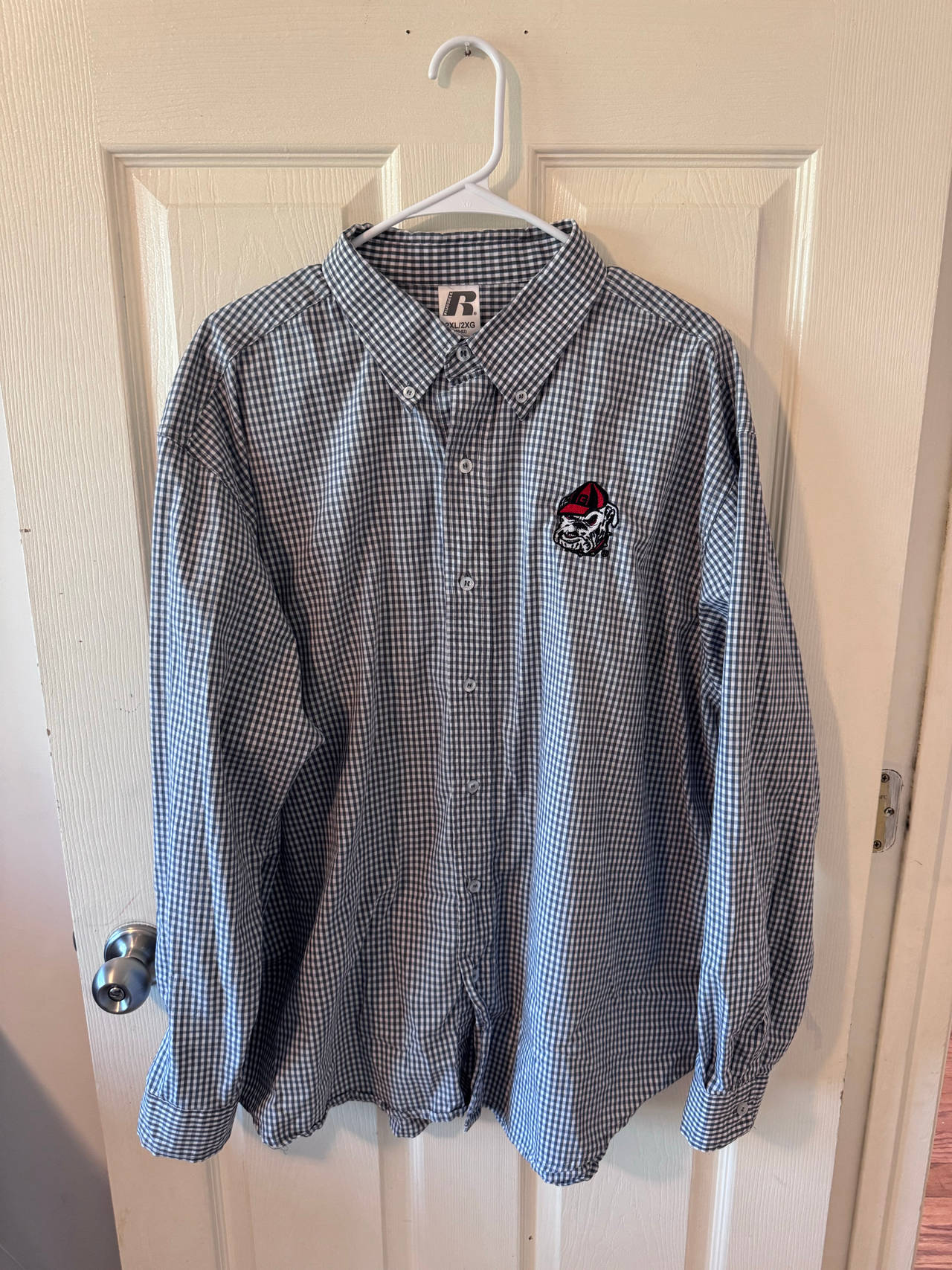 Russell Athletic Georgia Bulldogs Gingham Button-Down Shirt 2XL