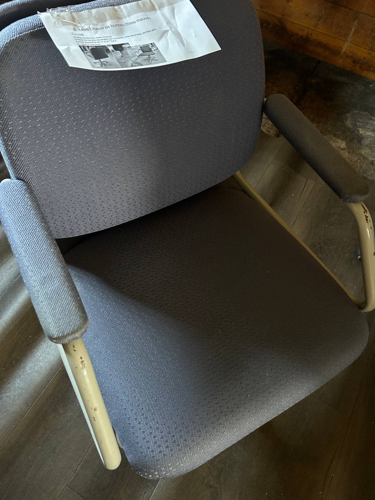 Chaise de bureau en tissu mauve/bleu