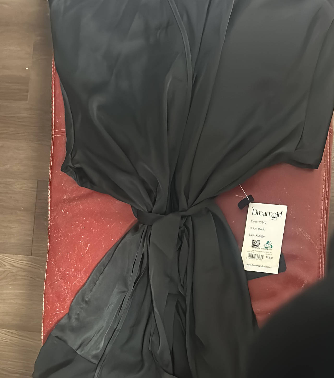 Dreamgirl Black Satin Robe