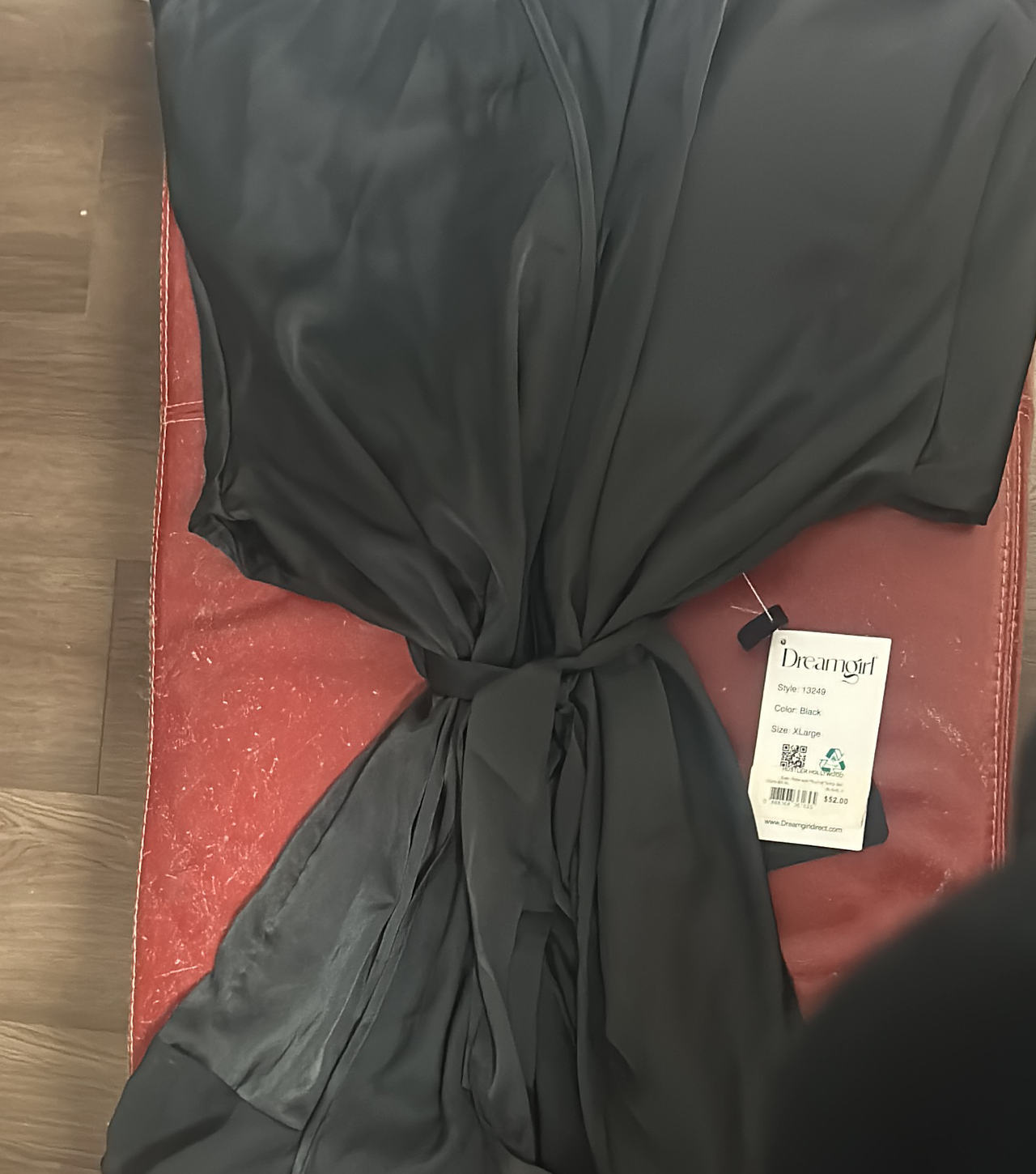 Dreamgirl Black Satin Robe