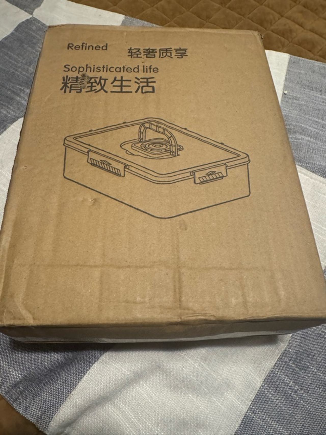 Stackable Off-White Cube Bento Box-with Handle 