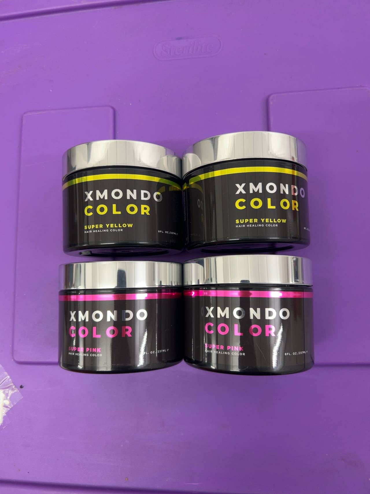 XMONDO  Hair Color Bundle super pink and super yellow 4pcs