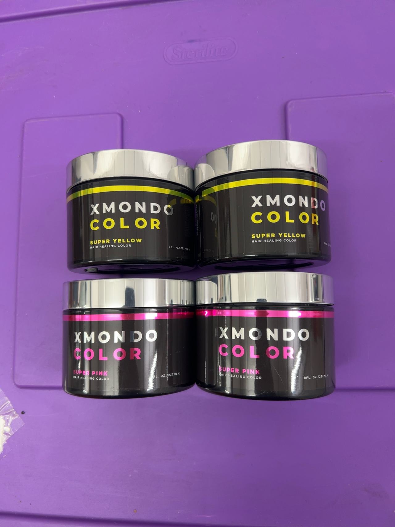 XMONDO  Hair Color Bundle super pink and super yellow 4pcs