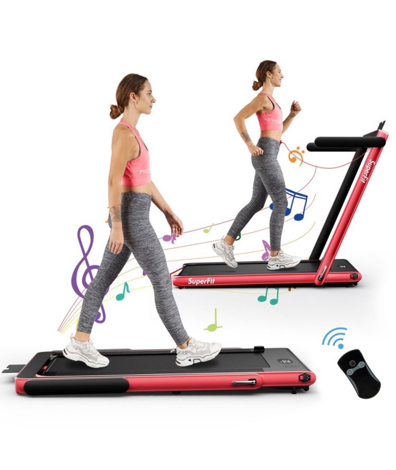 Costway Up To 7.5MPH 2.25HP 2 in 1 Single Display Screen
Treadmill Remote Contro