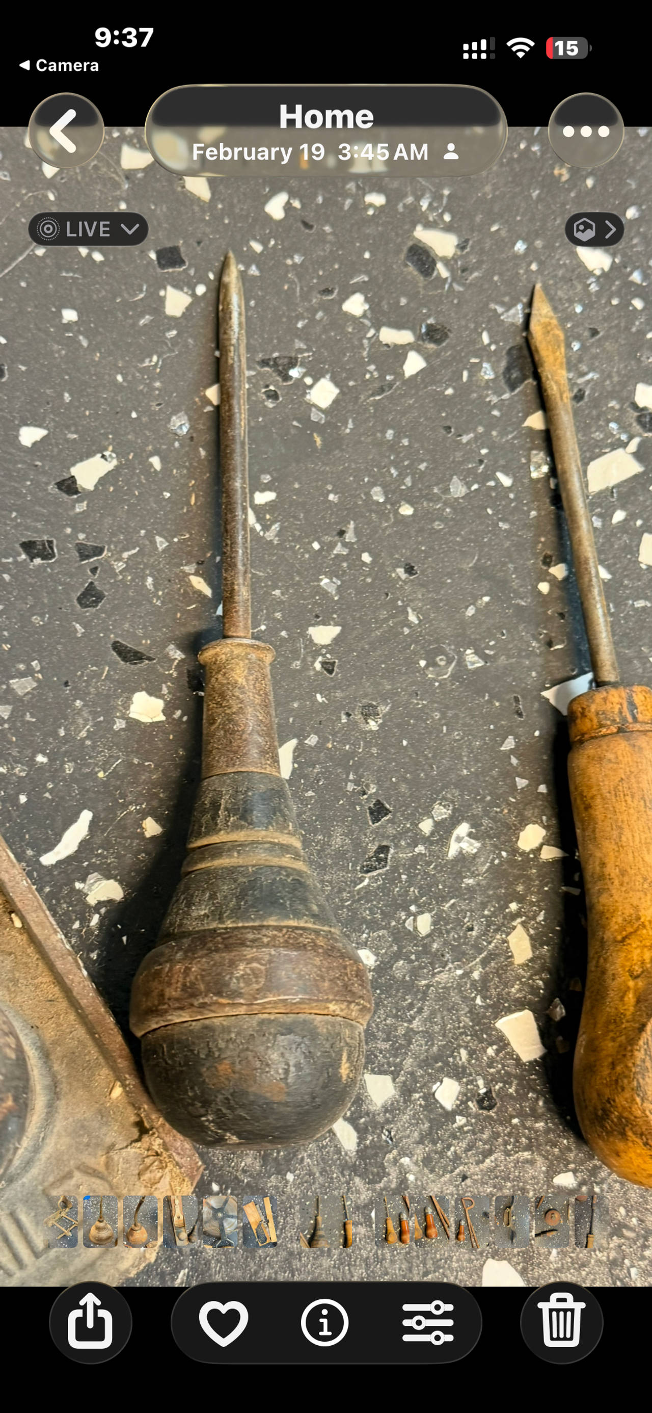 Vintage Wooden Handle Scratch Awl