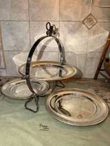 Italy Mid Century Silver Foldable Cake Stand - Image 1