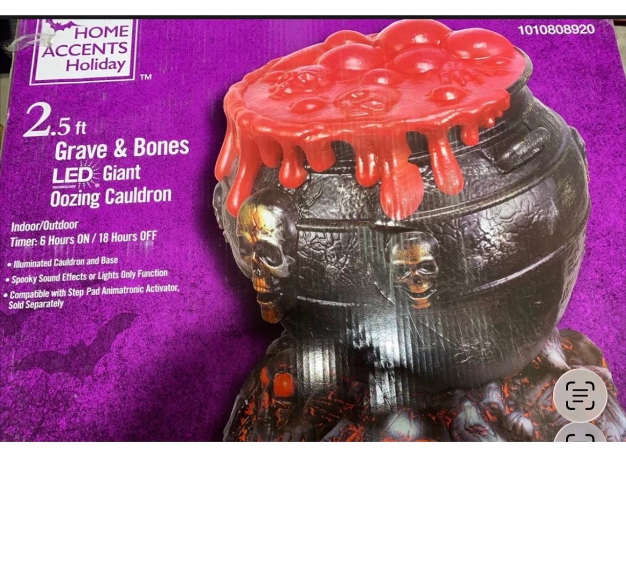 Home Accents Holiday 2.5 ft. Grave & Bones LED Giant Oozing Cauldron