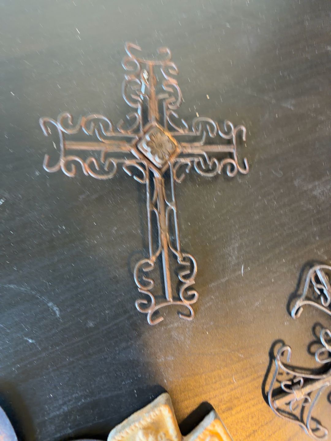 Antique Bronze Metal Wall Cross