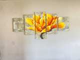 5 Piece Yellow Flower Canvas Wall Art Set - Image 2
