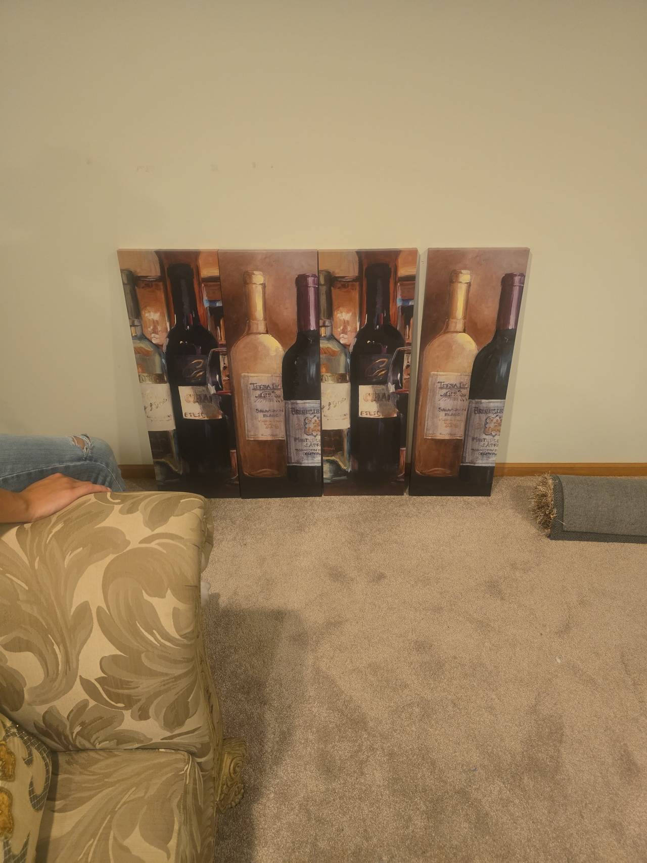 4-Piece Wine Bottle Canvas Wall Art Set