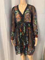 Farm Rio Black Tropical Tapestry Mini Dress - Image 4