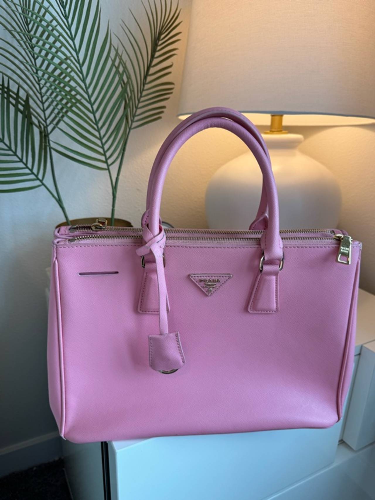 Prada Galleria Medium Pink Saffiano Leather Tote