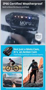 MUFU V40T Dual Camera Motorcycle Dash Cam - Image 5