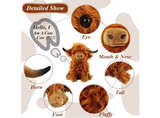 Stuffed Animals Highland Cows Cute Stuff Fluffy Cattle Dolls Skeleton Toys - Image 3