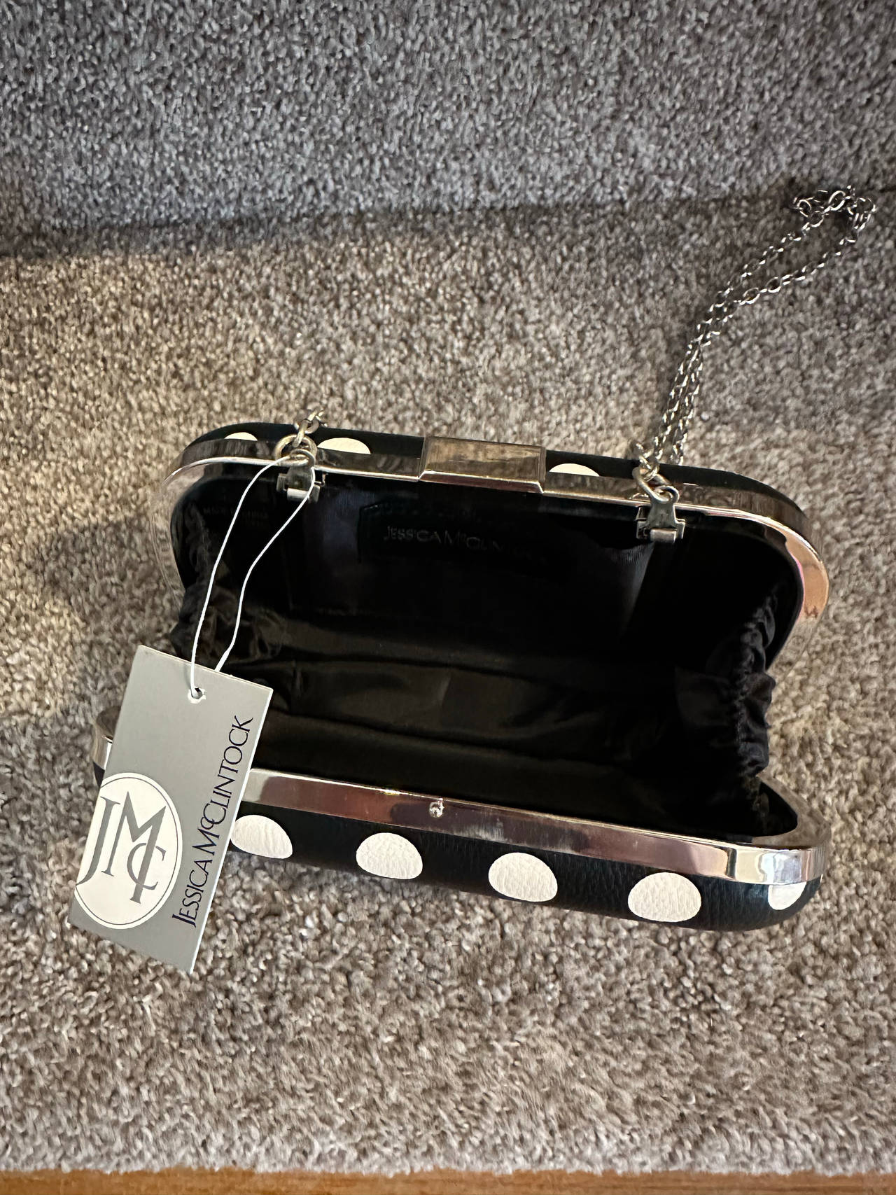 Jessica McClintock Polka Dot Minaudiere Clutch