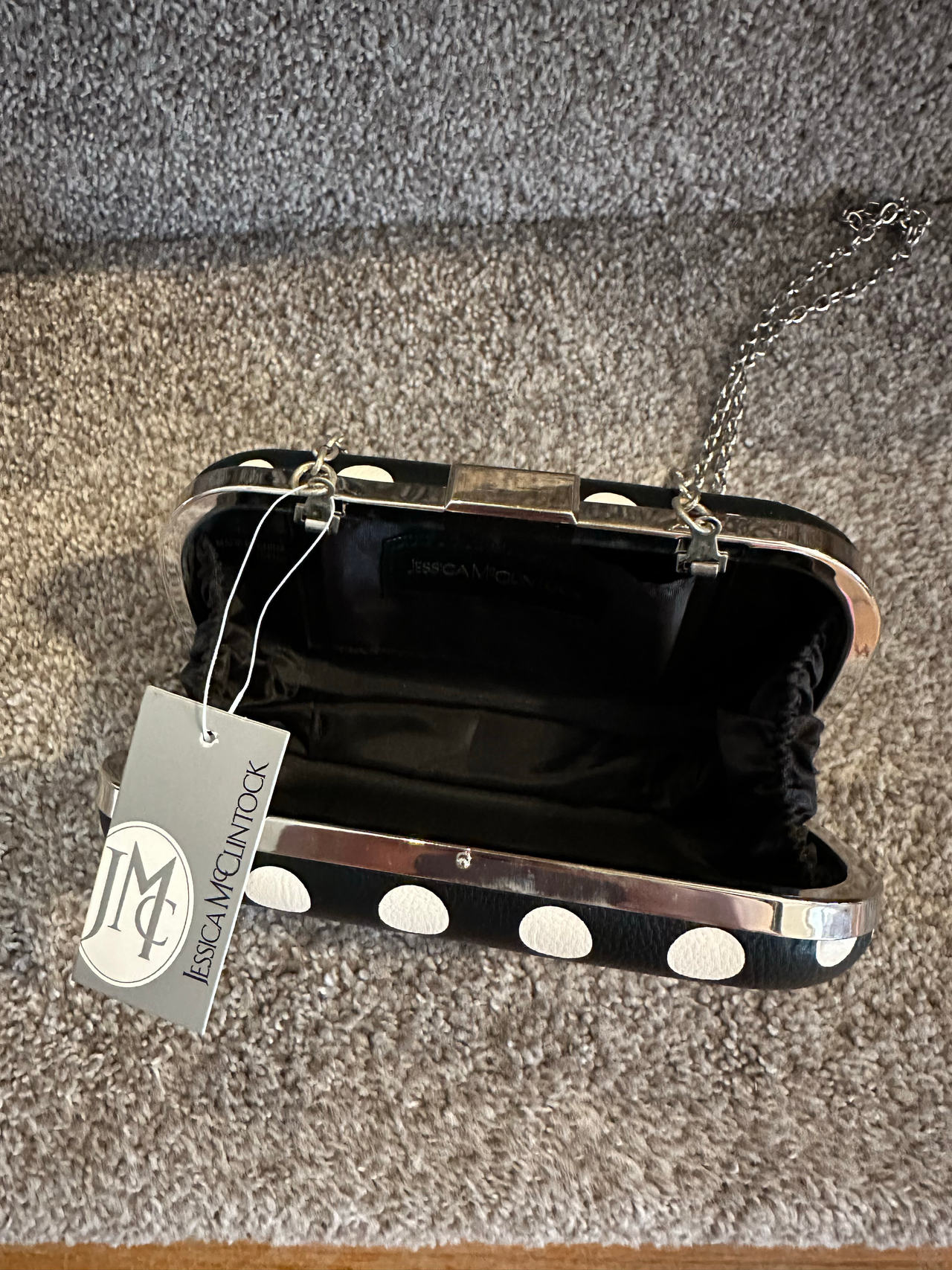 Jessica McClintock Polka Dot Minaudiere Clutch